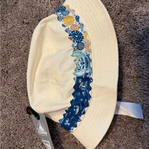 Disney Cream Hat with Blue and Yellow Floral Band Stitch